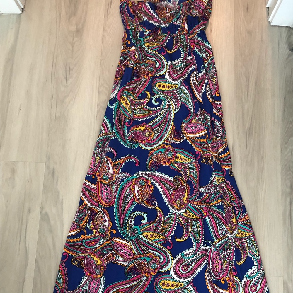 Banana Republic strapless paisley maxi dress